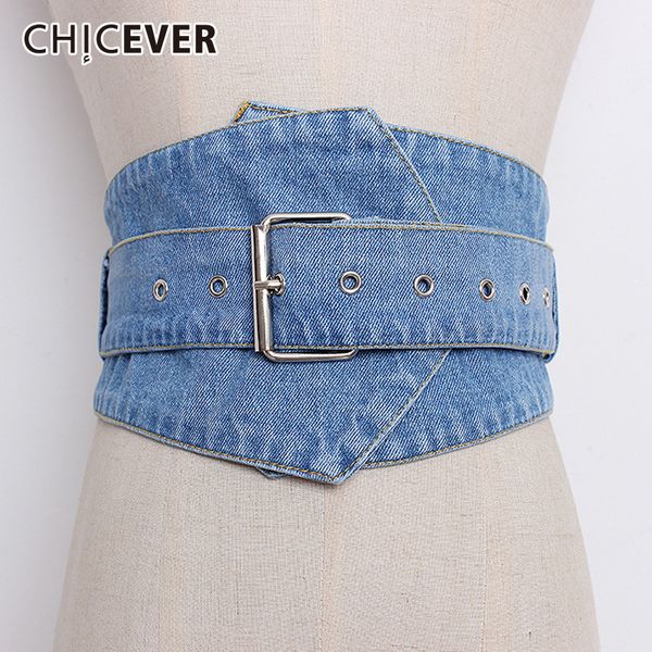 

chicever джинсовые широкие ремни женские высокой талией урожай женщин пояс для платья аксессуары осень корейской моды tide 2020 y200501, Black;brown
