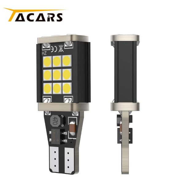 

2pcs t15 led bulb w16w t10 w5w led signal light canbus no error high power super bright white 3030smd dc 12v car turn back lamp