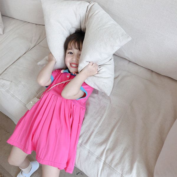 

childrens dress girls new designer skirts kids solid color casual dresses summer fashion print skirt popular ruffle skirts sale, Red;yellow