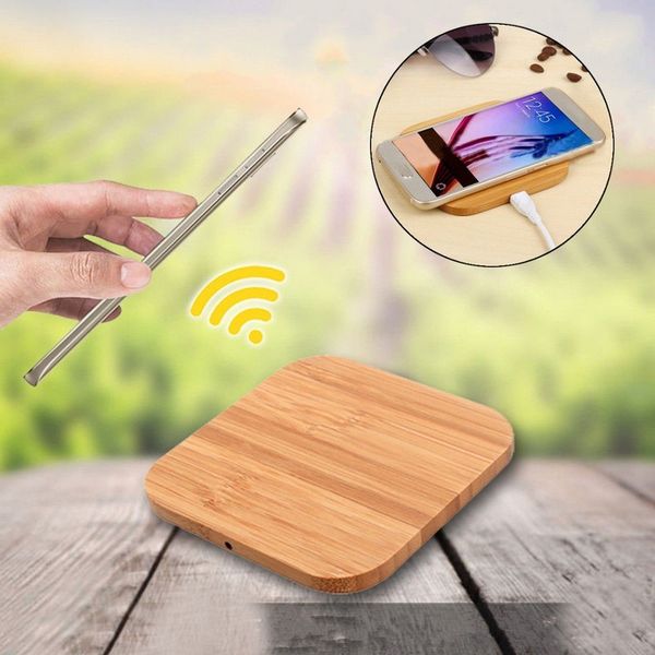 

Bamboo Wood Wireless Charger 5V 1A Quick Qi Wireless Charger For Iphone 8 X XS Max XR S9 Plus Fast Wireless Charging Seat