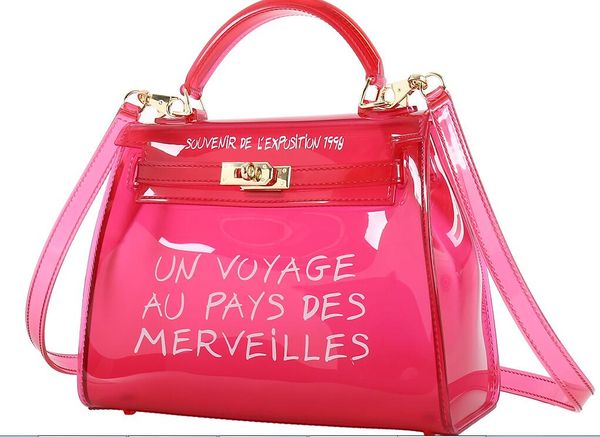 

2019 clear transparent pvc shoulder bags women candy color women jelly bags purse solid color handbags large capacity crossbody bag