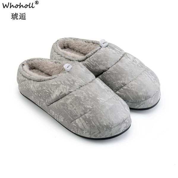 

couple winter warm flat home slipper for men new 2020 large size non-slip floor home slippers indoor men slipper, Black