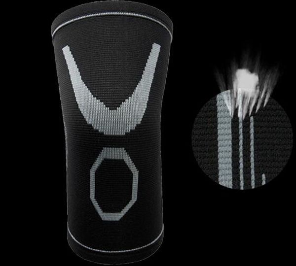 

protect jacquard knitting nylon kneepad sport protection elbow knee pads football fitness basketball sport yakuda soccer training breathable, Black;gray