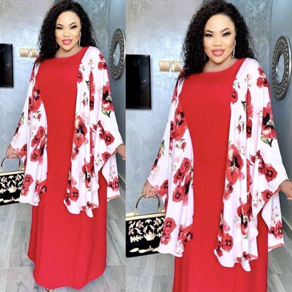 

african dresses for women robe 2020 dashiki long maxi dress bazin riche african clothing long sleeve dresses africa clothes, Red