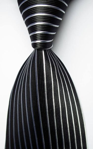 

skng 10cm stripes grey black white brand new classic jacquard woven fashion 100% silk men's tie necktie, Blue;purple