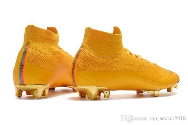 

2019 original yellow gold soccer cleats mercurial superfly vi 360 elite neymar fg soccer shoes cristiano ronaldo football boots