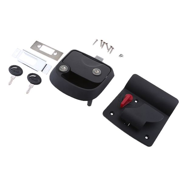 

black rv paddle entrance door lock latch knob keys deadbolt camper trailer