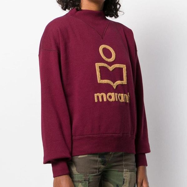 

19fw marant alphabetical pattern sweatshirts vintage o-neck long sleeve street pullover fashion spring summer sweater four color hfhlwy059, Black