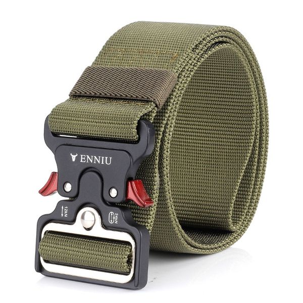 

tactical nylon waist belt with metal buckle adjustable heavy duty training waist belt hunting accessories, Black;gray