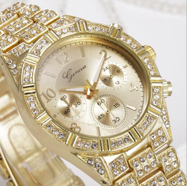 Moda Relógios Michael relógio de quartzo Casual Aço completa Dial Estilo mulher Tudo sobre o céu estrelado Dial Cristal Diamante Roma Palavra Estilo Relógios