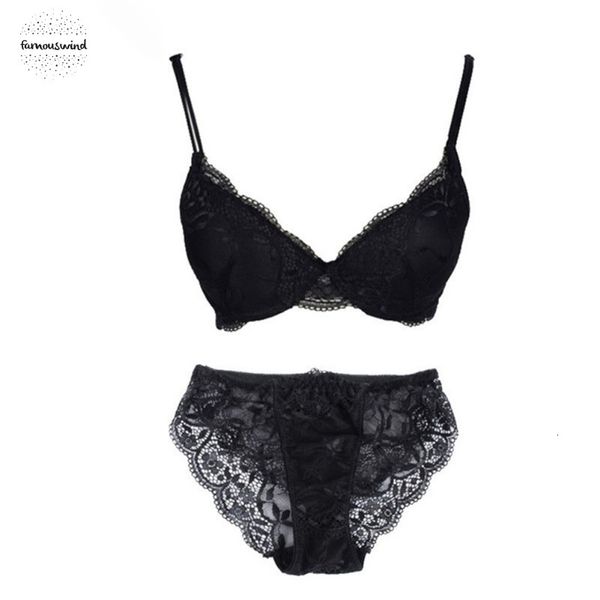 

new fashion women bra sets underwear lady satin lace embroidery bralette panties breast up drop shipping, Red;black