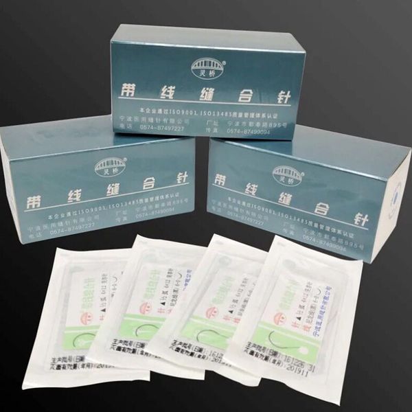 

10pc/lot makeup tools/accessories suture needle microsurgery nylon monofilament wire round head needle single needles