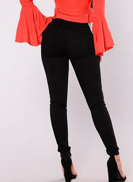 

spring 2018 slim womens jeans high waisted skinny denim trousers women 2018 stretch black clothes women, Blue