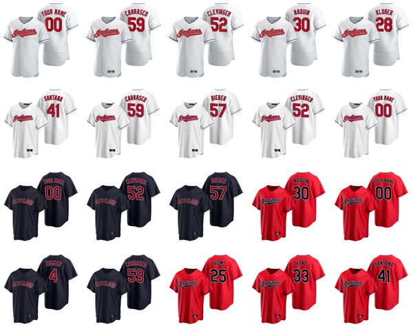 

2020 jim thome jersey brad hand shane bieber carlos santana mike clevinger bradley zimmer jay bruce white baseball jerseys custom stitched, Blue;black