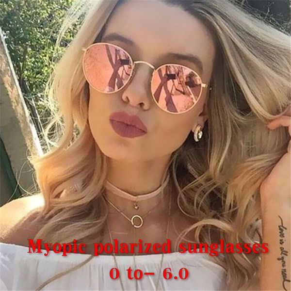 

mincl 2020 classic small frame myopic polarized round sunglasses women/men brand designer alloy mirror hd sun glasses vintage nx, White;black