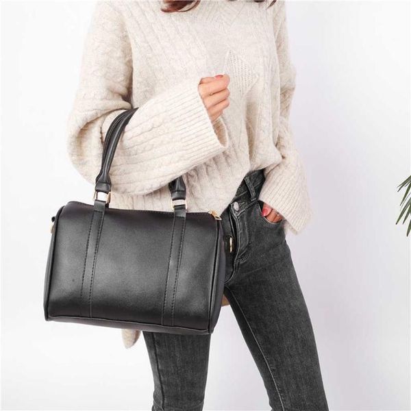 

5pcs women's shoulder bags retro solid color leather simple large capacity shoulder messenger bag coin purse bolsas feminina