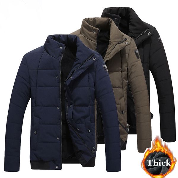 

pevsn winter jacket mens fleece cotton thick warm parkas malecasual outwear windbreaker jacket coats brand clothing 4xl,ta186, Black