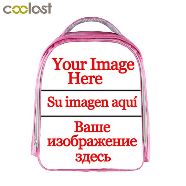 

заказные ваши сумки название изображения дети школа для девочек 13 дюймов мультфильм школа рюкзак розовый детский сад мешок y200706