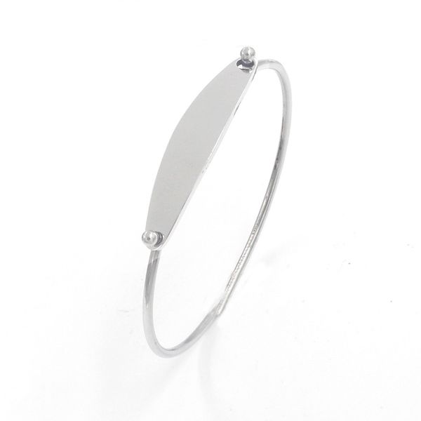 

100% stainless steel blank id tag bangle for engrave mirror polished 60mm / 65mm wholesale 5pcs, Black