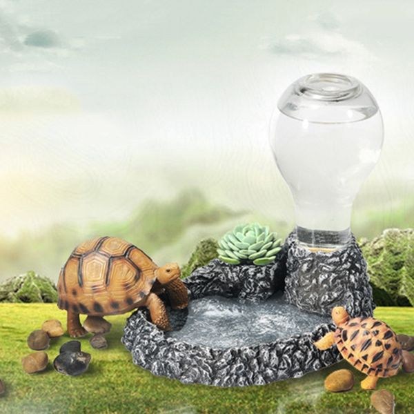 

подпиточной воды устройство дозатор смолы стеклянные бутылки террариум reptile воды блюдо feeder кормление корм ​​для животных принадлежност