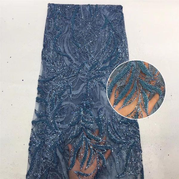 

vintage handmade lace high-end african beaded lace fabric 2020 french nigerian tulle fabric zx3680, Pink;blue