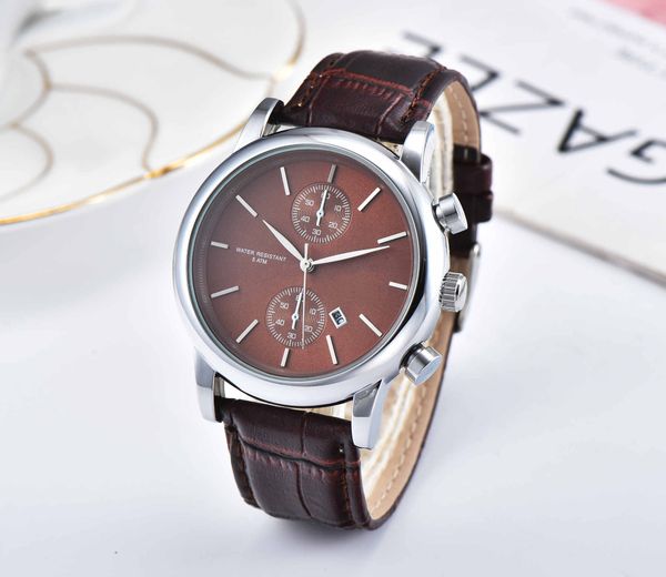 

2019 new wis h european and american fashion leisure sport aa3a belt quartz watch men's watch, Slivery;brown