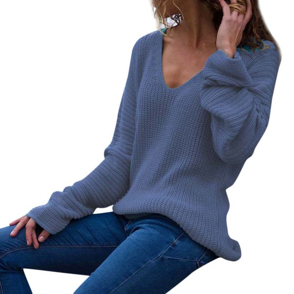 

women's jumper suit winter women's casual long sleeve jumper v neck sweaters blouse knit sweater women thumb hole dames 7.3, White;black
