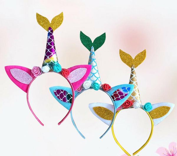 

mermaid unicorn headbands for girls women party costume fancy dress glitter hairbands theme birthday favors gifts