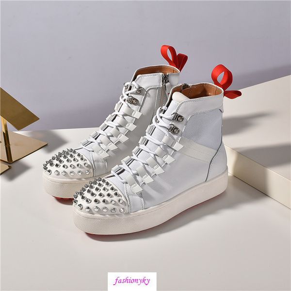 

fashion spike sock donna studded spikes sneakers red bottom mens womens spikes running shoes rivet casual shoes, Black