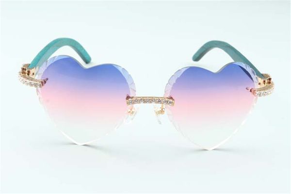 

direct sales new heart wooden 58-18-135 8300687, diamonds sunglasses shaped lens teal temples endless size: natural cutting mm umosm, White;black