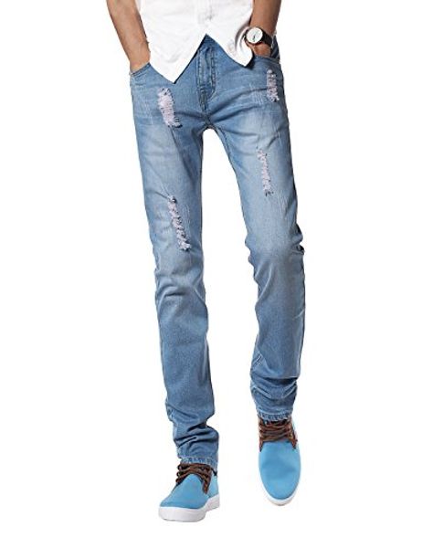 

demon 808c series men's slim fit skinny jeans, Blue