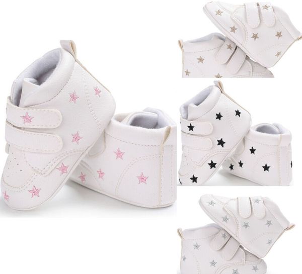 

new fashion 0-18m baby girl boy soft sole crib shoes sneakers pu star print cribshoes anti-slip 1g15