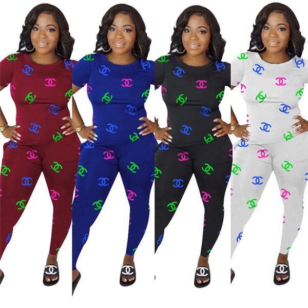 

Brand de igner women t hirt legging 2 piece et track uit hort leeve tee pant port wear outfit prot uit whole ale 820 624