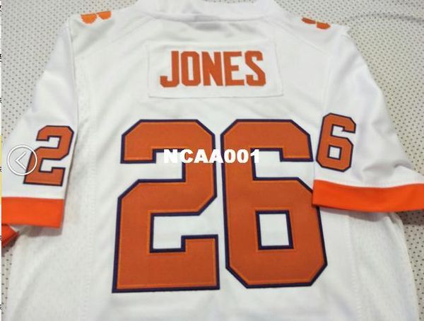 

youth clemson tigers sheridan jones #26 youth real full embroidery college football jersey size s-4xl or custom any name or number jersey, Black;red