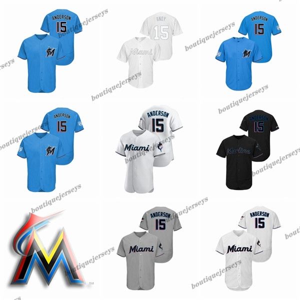 

custom men women kids miami marlins 15 brian anderson 15 andy 14 martin prado 10 t home blue black white gray baseball jerseys