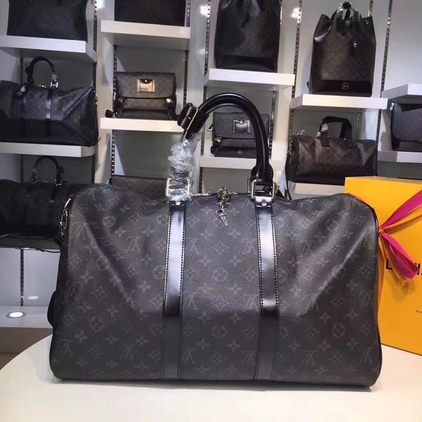 

2019 new fa hion men and women travel bag leather men and women travel large capacity port bag ize45 27 20 50 29 22 55 31 24cm