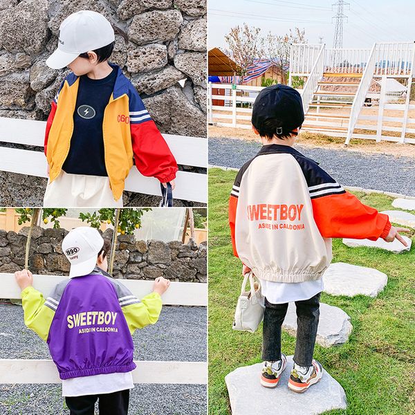 

boy's fashion brand coat spring and autumn children's 2020 spring clothes boy's jacket little western style, Blue;gray