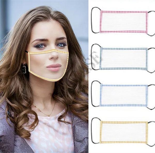 

women fashion face mask tpu transparent masks visible lip deaf mute lip reading hearing impaired deaf teaching masks cover 4 colors d8512, Blue