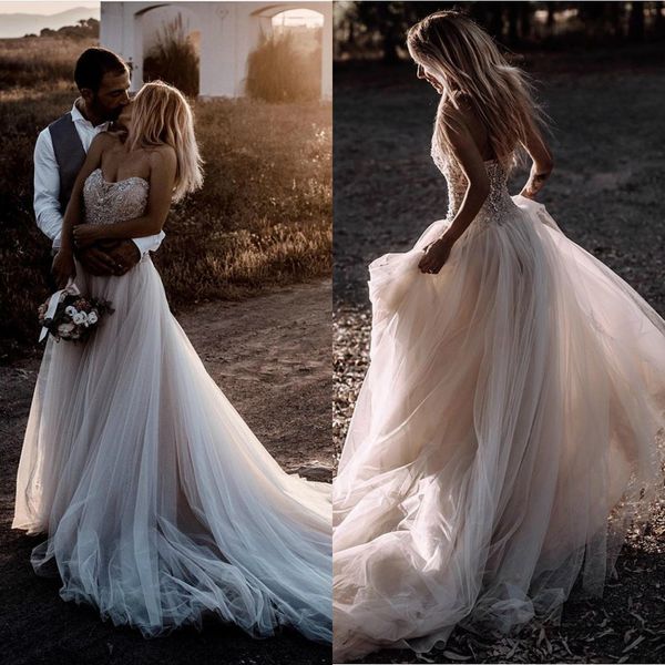 

bohemian boho 2020 свадебные платья шнурок аппликации бисероплетение свадебные платья простой robe де mariée свадебные платья, White