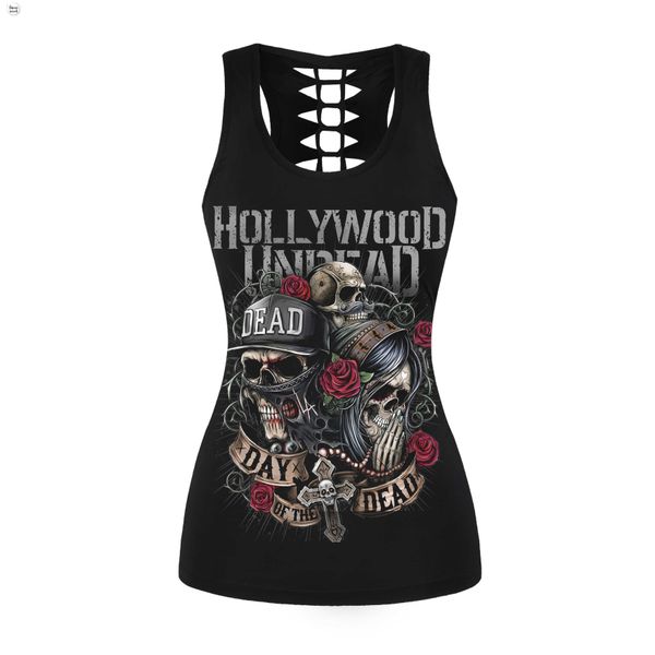 

лето tank череп sexy new top цифровой печати hollow tank top black дышащий wild tops повседневная мода тонкий женщин жилет, White