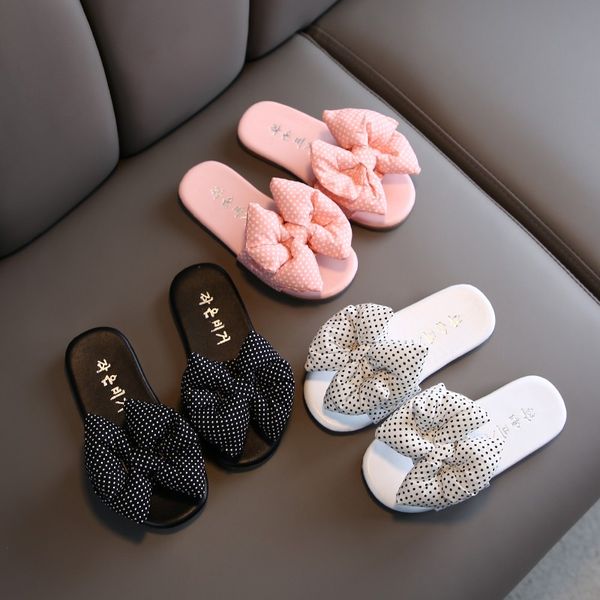 

fashion new summer children' beach shoes boys and girls slippers sandals bow tie slippers beach girls sandals, Black;grey