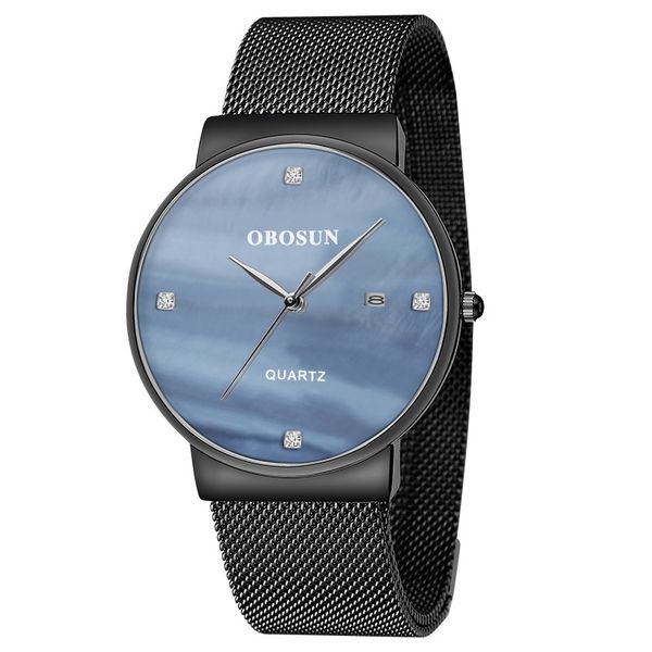 

luxury quartz calendar waterproof watch cross border fashion brand sports watch round dial diamond mesh with men's watch, Slivery;brown