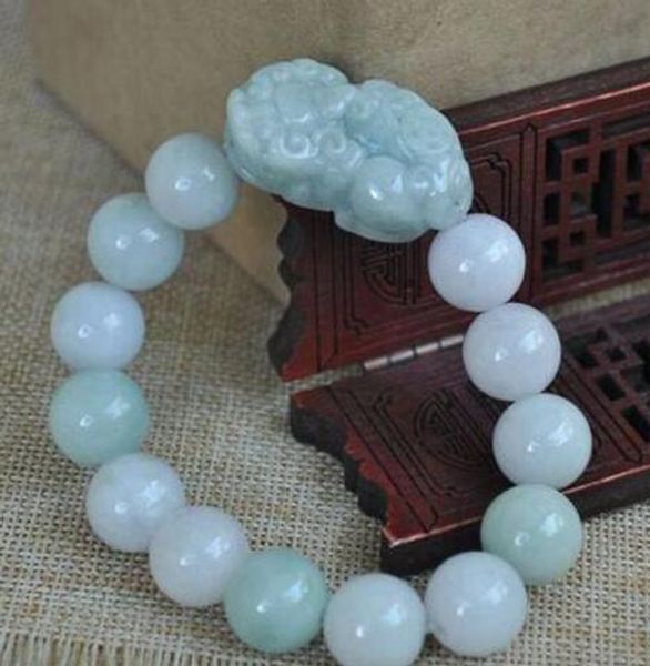 

100% natural certificate emerald jade pendant ~ brave bracelet pixiu troops, Black
