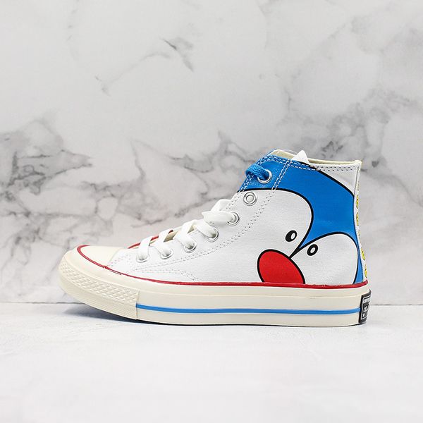 

2020 doraemon x taylor all star 1970s canvas shoes women men chuck 70 cartoon graffiti joint couple mens sneakers casual sport trainers