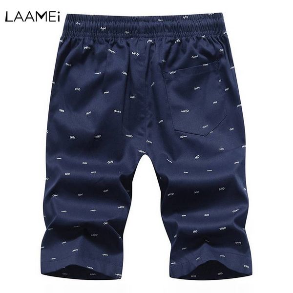 

laamei printing casual shorts men drawstring breathable straight men shorts comfortable short homme, White;black