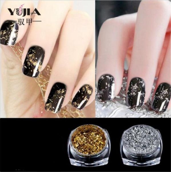 

1 box 3d diy optical nail mirror powder chrome pigment dust dipping glitters manicure nails art decoration accessories tools, Silver;gold