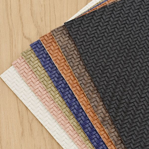 

personality weaving grain a4 synthetic leather handmade craft fabric patchwork sewing garment decoration, Black;white