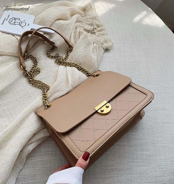

cover elegant female plaid tote bag 2020 fashion new leather womens designer handbag lock shoulder messenger bag