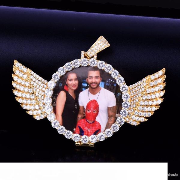 

silver gold custom made p with wings medallions pendant necklace 3 4 5mm tennis chain cubic zircon men hip hop jewelry