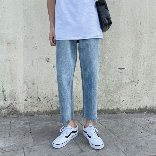 

men's jeans summer fashion retro casual straight men streetwear wild hip-hop loose blue denim trousers mens s-2xl